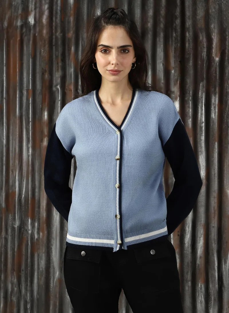 HIGH STAR Women's Multicoloured 100% Acrylic Solid Sweater