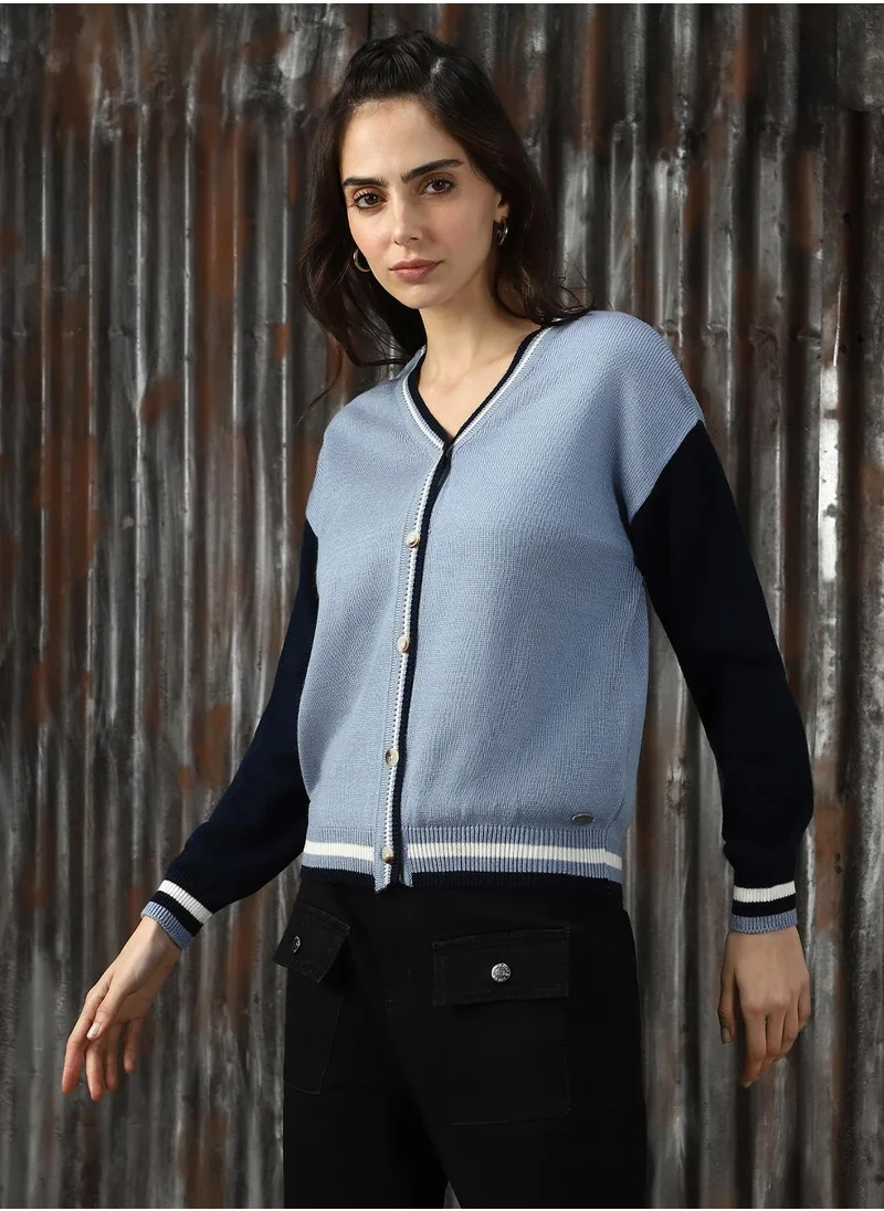هاي ستار Women's Multicoloured 100% Acrylic Solid Sweater