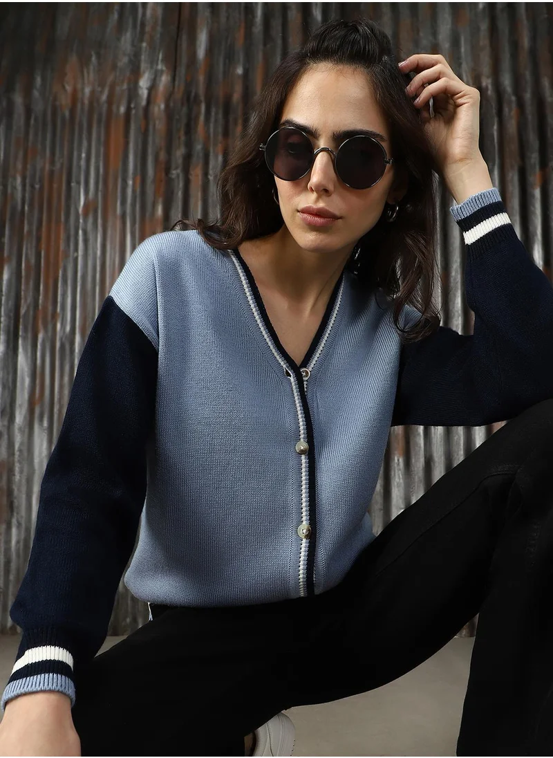 هاي ستار Women's Multicoloured 100% Acrylic Solid Sweater
