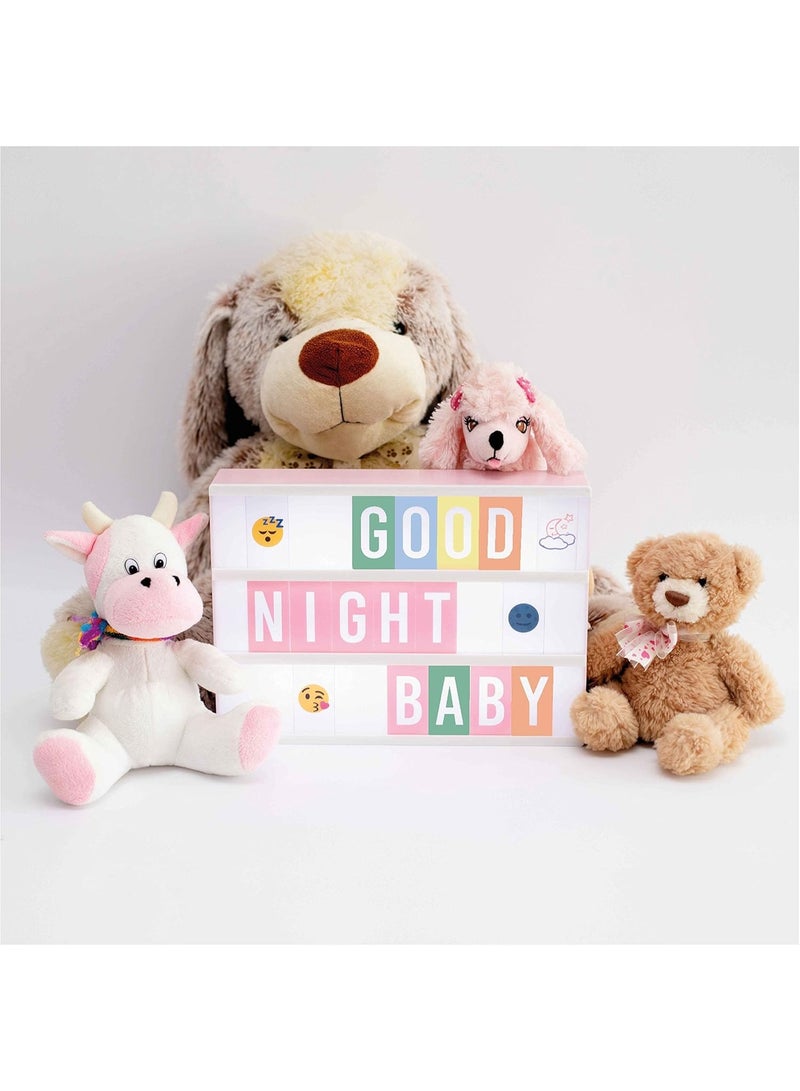 BONNYCO Pink Cinema Light Box with 400 Letters, Emojis, 2 Markers. Led Light Box Home Office and Room Decor, Cinema Led Sign Letters Board. Gifts for Women Girls Christmas Birthdays, Pink Decor - Image 4