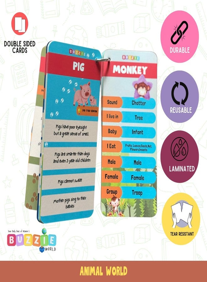 BuzzieWorld Buzzie - Animal World | Animal Sound | Animal Young Ones | Animal Group | Flashcards for Kids,preschooler, Children| Retun Gift | Birthday Gift Ideas | Travel Pack | Screen Free | 3-99yrs | Flashcard - Image 5
