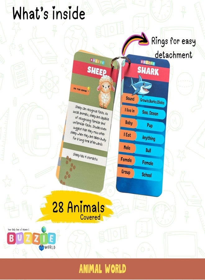 BuzzieWorld Buzzie - Animal World | Animal Sound | Animal Young Ones | Animal Group | Flashcards for Kids,preschooler, Children| Retun Gift | Birthday Gift Ideas | Travel Pack | Screen Free | 3-99yrs | Flashcard - Image 3