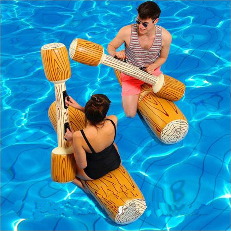 MENGDUO 2 Pcs Set Inflatable Floating Row Toys, Adult Children Pool Party Water Sports Games Log Rafts to Float Toys - Image 1