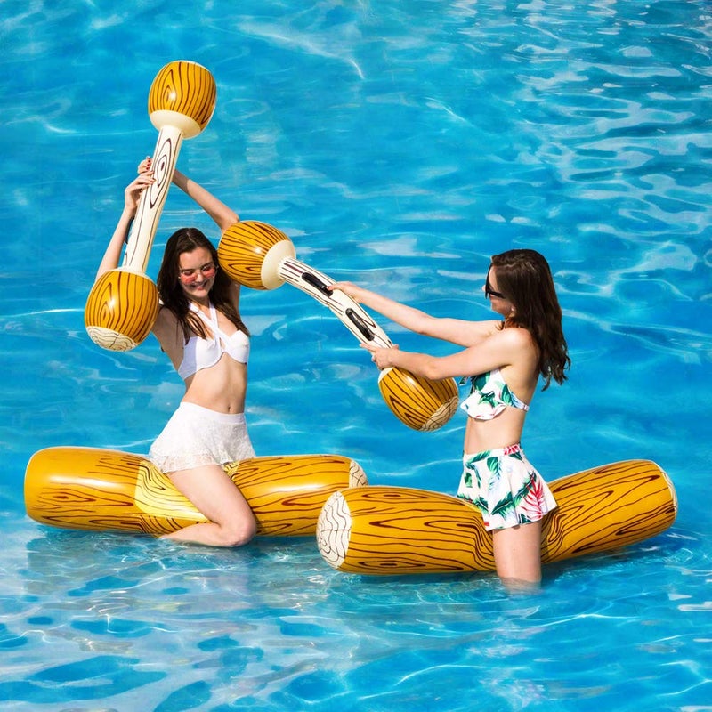 MENGDUO 2 Pcs Set Inflatable Floating Row Toys, Adult Children Pool Party Water Sports Games Log Rafts to Float Toys - Image 2