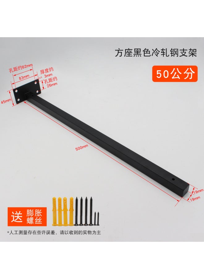 Wall Bearing Wall Hanging Support Frame Shelf Wall Hanging Bracket Black Stainless Steel Laminate Square Tube Bracket