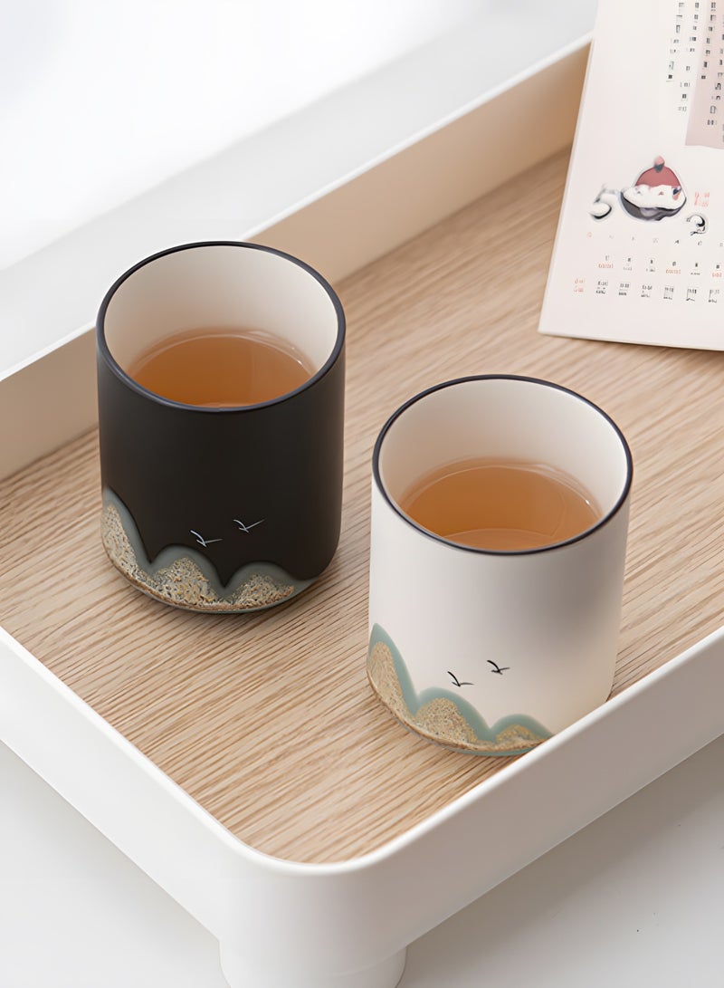 2 Ceramic Espresso V60 Coffee/Tea Cups Arabic Mug (Nice Packaging, Used as Gift, 175mL Each) - Image 2