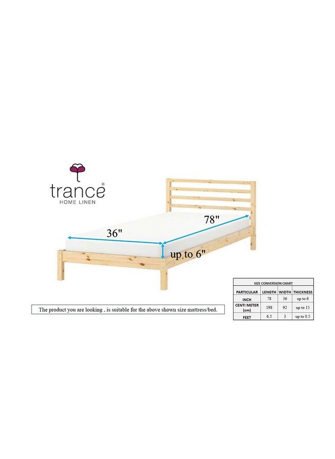 ملاءة سرير Trance Home Linen Premium 300 TC المصنوعة من القطن الخالص بنسبة 100% بمقاس واحد مع غطاء وسادة واحد (78 × 36 بوصة، أبيض سادة | مطاط على جميع الجوانب) - pzsku/ZEDF5E1CD0CA18D7883C8Z/45/_/1741429427/89ab93ae-c39c-46e8-880a-ec673c7a5acb