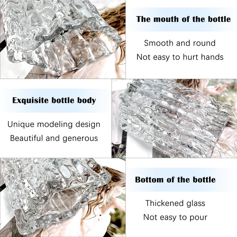 Aoderun Glass Vase Crystal Vase Heavy Duty Large Flower Vase for Dining Table Kitchen Office Home Shelf Wedding Living Room Centerpieces(Clear) - Image 5