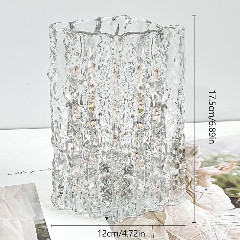 Aoderun Glass Vase Crystal Vase Heavy Duty Large Flower Vase for Dining Table Kitchen Office Home Shelf Wedding Living Room Centerpieces(Clear) - Image 4
