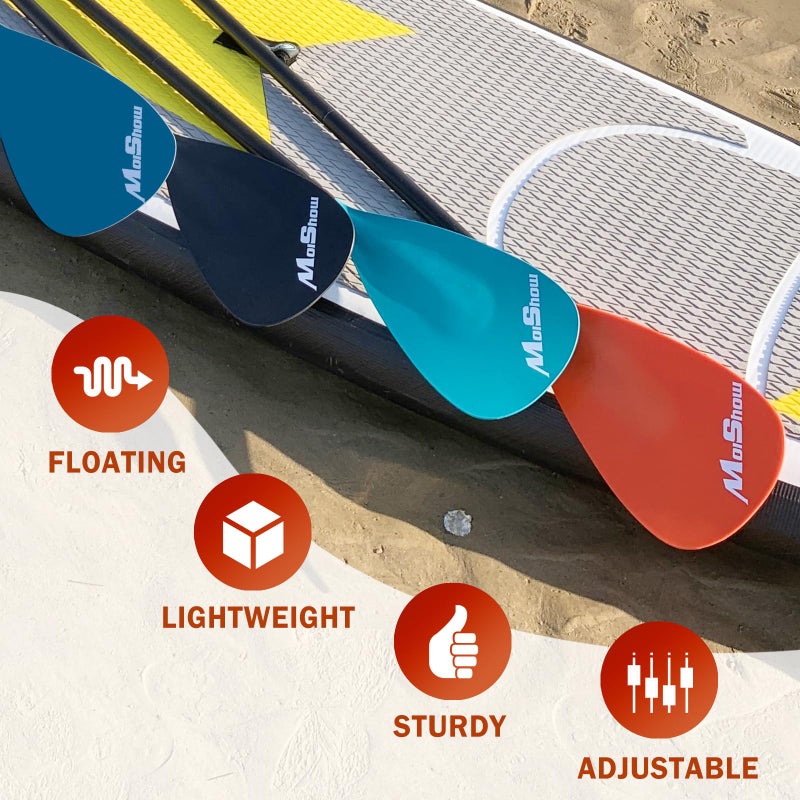 MoiShow SUP Paddle - Adjustable 3 Pieces Stand Up Paddle Board Paddle with Unique Lock Design Floating Alloy Shaft Paddleboard Paddle - Image 3