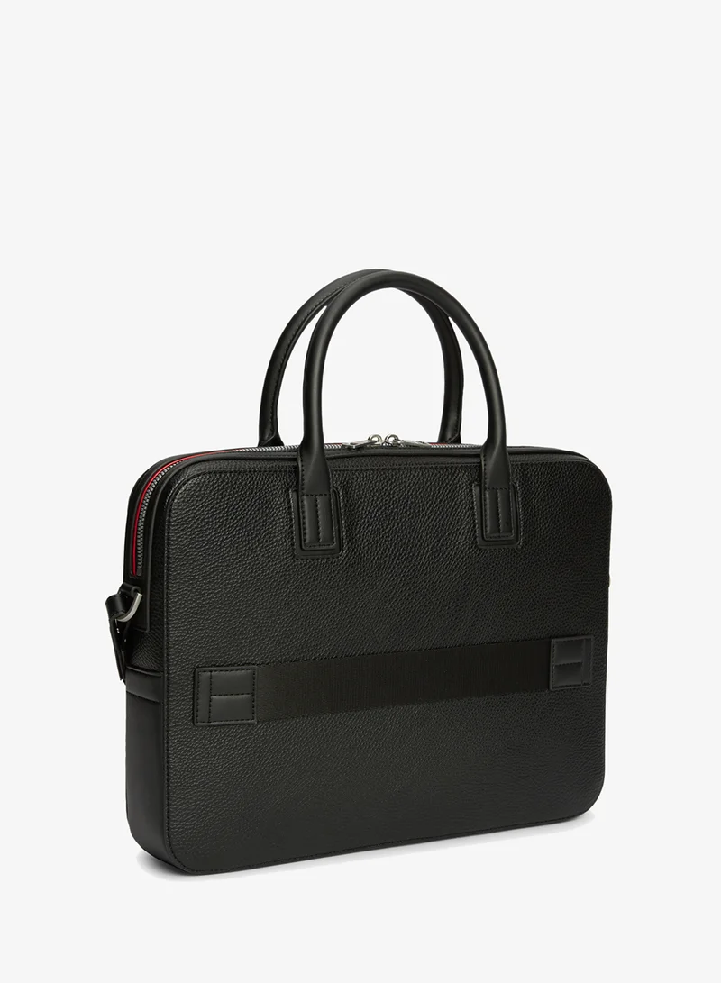 Tommy Hilfiger  Metal Logo Textured Slim Laptop Bag for Men | Best Price UAE