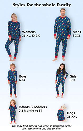 PajamaGram Matching Christmas PJs for Family, Christmas Lights, 18 Months Blue - Image 5