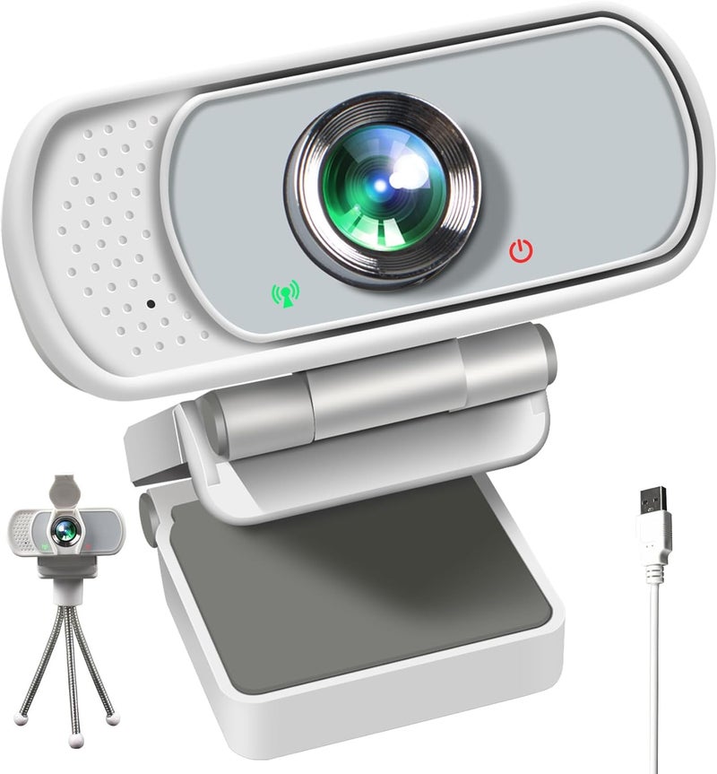 XPCAM Full HD 1080P Webcam with Privacy Shutter and Tripod, Pro Streaming Web Camera with Microphone, Widescreen USB Computer Camera for Laptop Desktop - Image 1