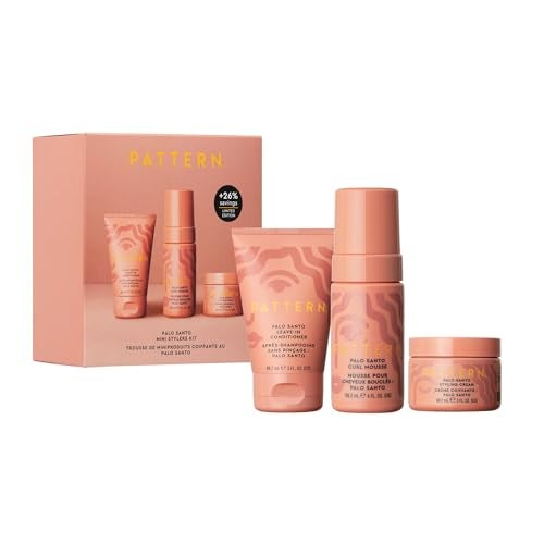 PATTERN Beauty by Tracee Ellis Ross Palo Santo Mini Kit features our Bestsellling Formulas Palo Santo LeaveIn Conditioner Palo Santo Curl Mousse Palo Santo Styling Cream in Mini Travel Sizes - Image 1