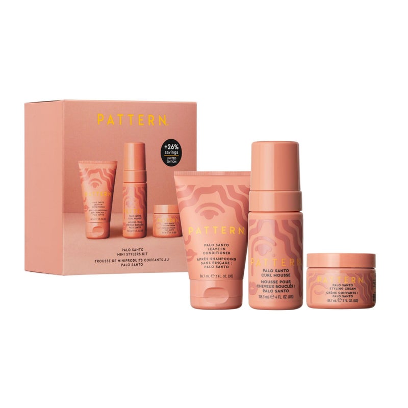 PATTERN Beauty by Tracee Ellis Ross Palo Santo Mini Kit features our Bestsellling Formulas Palo Santo LeaveIn Conditioner Palo Santo Curl Mousse Palo Santo Styling Cream in Mini Travel Sizes - Image 2