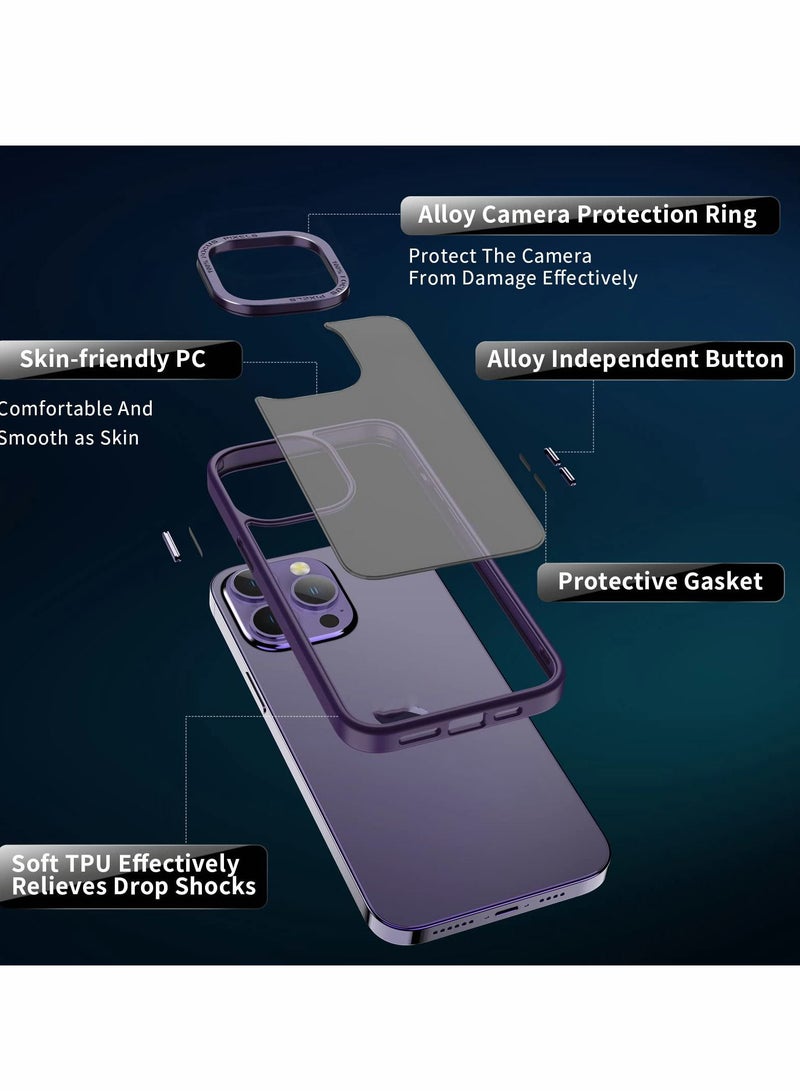 SYOSI Compatible with iPhone 14 Pro Max 6.7" Case Design, Military Grade Drop Protection, Skin-Friendly PC Back, Premium Camera Protection Ring, Scratch and Fingerprint Resistant (Dark Purple) - Image 4