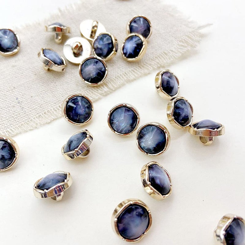 Craftisum Resin Galaxy Electroplated PVC Base Sewing Shank Buttons 50 Pcs - 12.5mm, 1/2" - Image 4