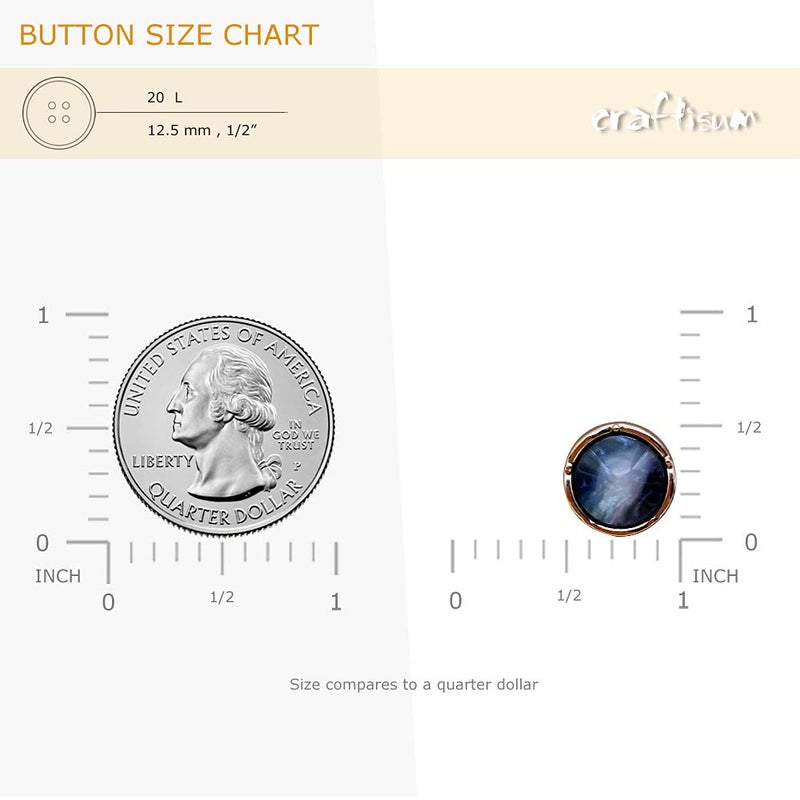 Craftisum Resin Galaxy Electroplated PVC Base Sewing Shank Buttons 50 Pcs - 12.5mm, 1/2" - Image 3