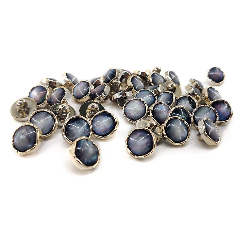 Craftisum Resin Galaxy Electroplated PVC Base Sewing Shank Buttons 50 Pcs - 12.5mm, 1/2" - Image 1