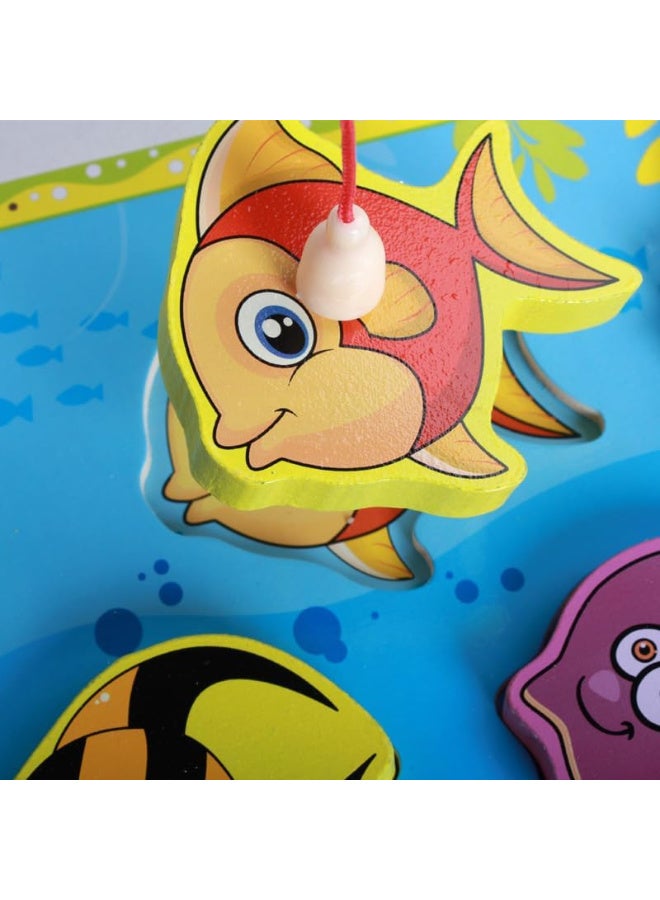 لغز الصيد المغناطيسي، ألعاب صيد خشبية مغناطيسية، ألعاب مونتيسوري التعليمية للأولاد والبنات - Image 3