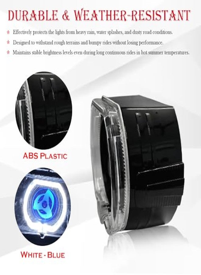 SORAX Universal LED Bike Light - ABS, White-Blue Beam, Compact for 2.5 Inch Headlight Splendor, V3 Aerox, Bullet & More Bikes - Image 5