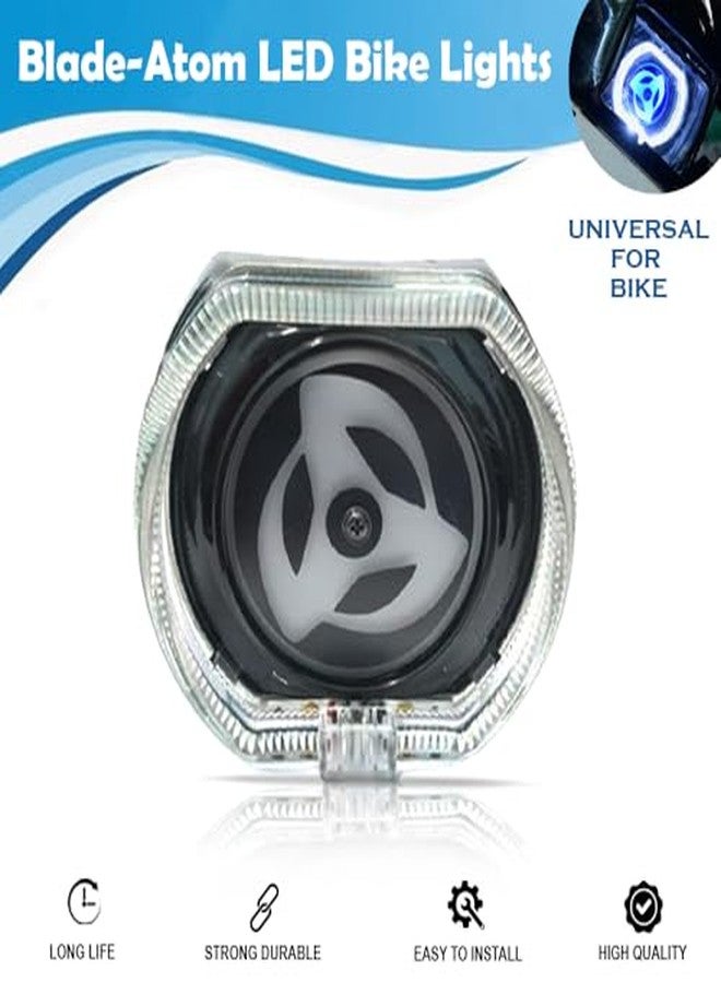 SORAX Universal LED Bike Light - ABS, White-Blue Beam, Compact for 2.5 Inch Headlight Splendor, V3 Aerox, Bullet & More Bikes - Image 3