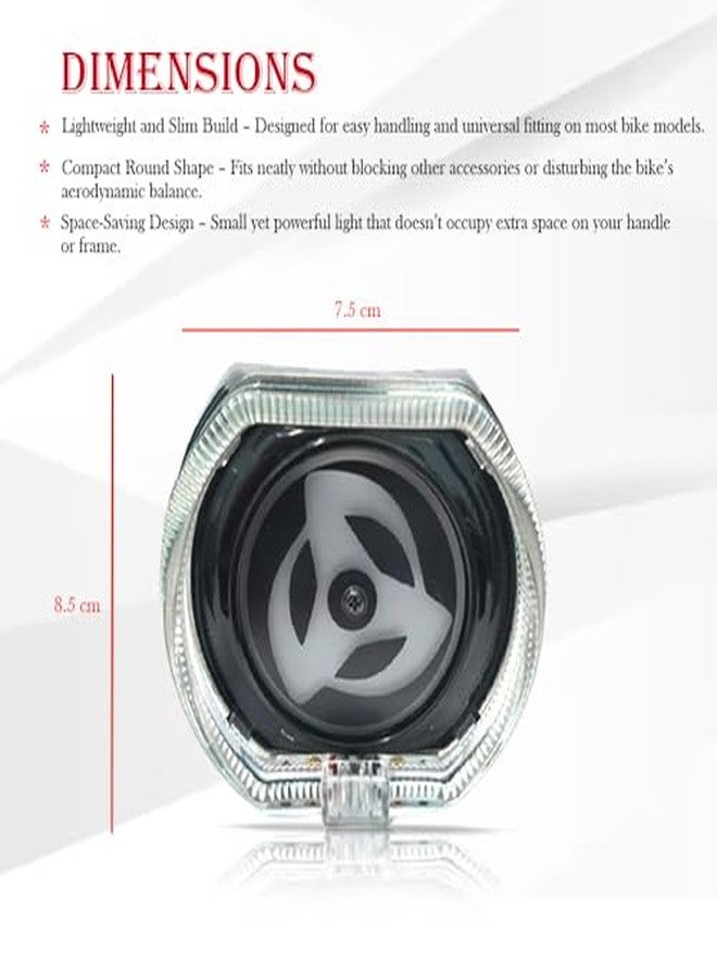 SORAX Universal LED Bike Light - ABS, White-Blue Beam, Compact for 2.5 Inch Headlight Splendor, V3 Aerox, Bullet & More Bikes - Image 4