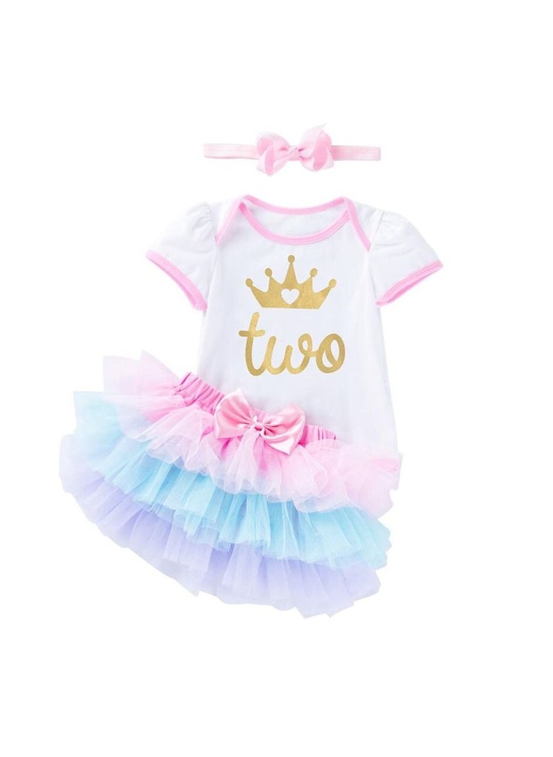We Happy - Two Year Old Birthday Outfits Toddler 2nd Birthday Dress Set - Image 1