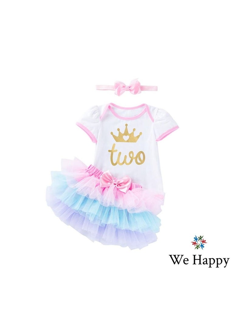 We Happy - Two Year Old Birthday Outfits Toddler 2nd Birthday Dress Set - Image 1