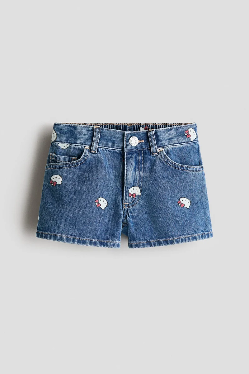 H&M Printed denim shorts