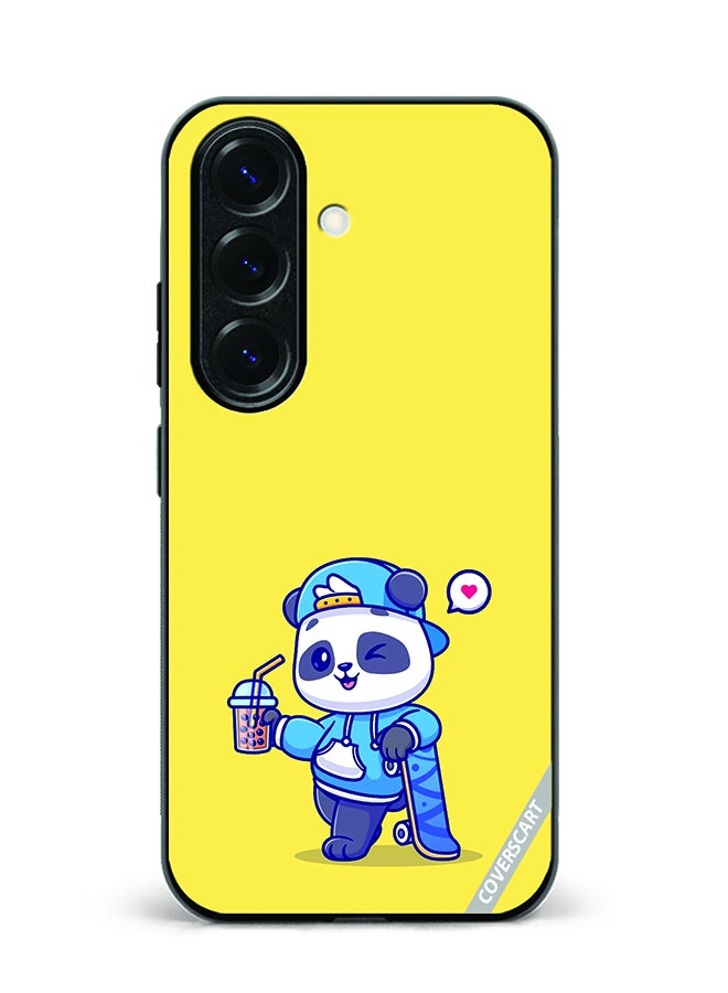 COVERSCART Protective Case Cover For Samsung Galaxy S25 Plus Cute Panda Design Yellow
