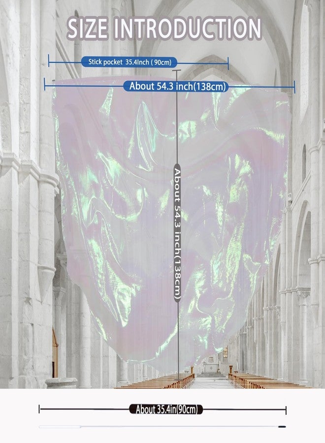 Baisdan Worship Flags with Storage Bag, Praise Dance Flags for Beginner, Church Flags with Flexible Rods, 55'' x 55'', 2 Sets, White - Image 3