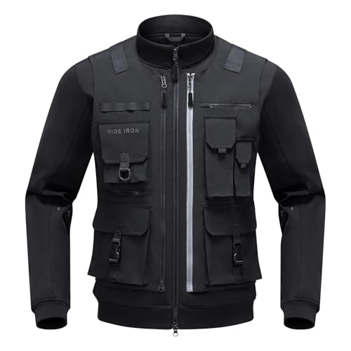 RIDEIRON Motorcycle Jacket with CE Armor, 3-in-1 Riding Jacket with Removable Vest, All-Season Biker Racing Gear M - Image 1