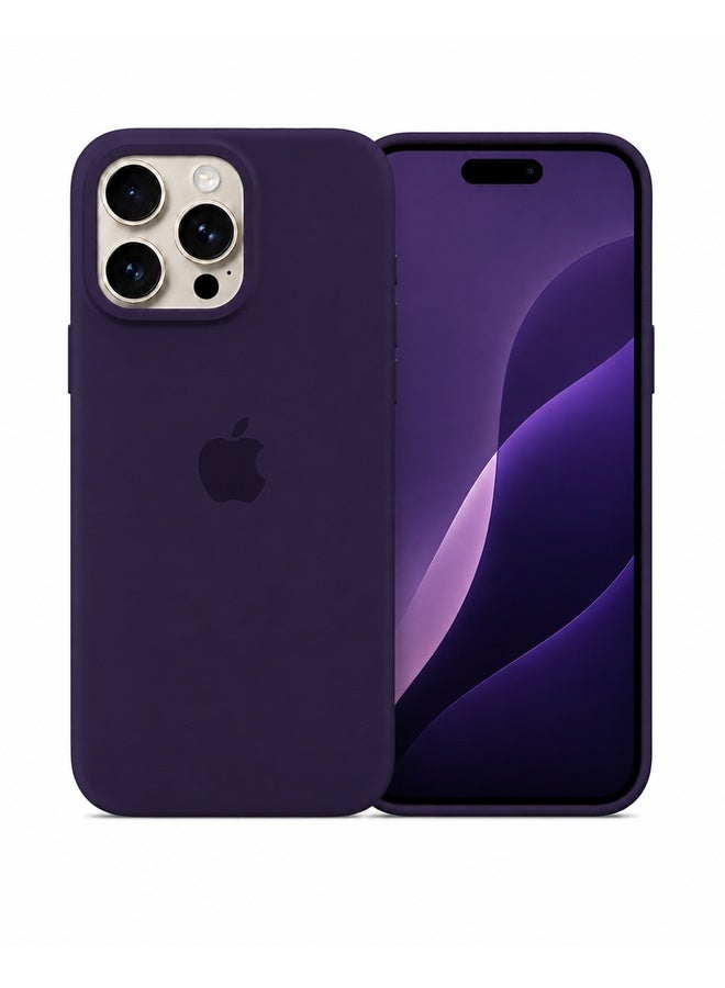 VR CREATIVE Apple iPhone 16 Pro Max Liquid Silicone Protective Case Cover with Microfiber Lining, Slim Shockproof Soft TPU Back Cover - Purple