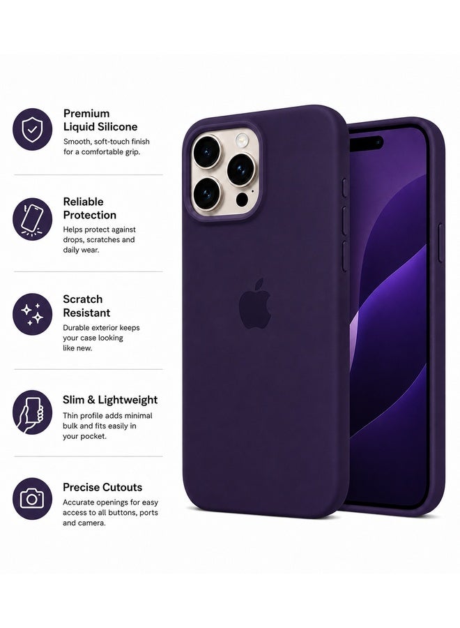 في آر كرييتيف غطاء حماية من السيليكون السائل لهاتف Apple iPhone 16 Pro Max مع بطانة من الألياف الدقيقة، غطاء خلفي رفيع من TPU الناعم المقاوم للصدمات - بنفسجي - Image 4