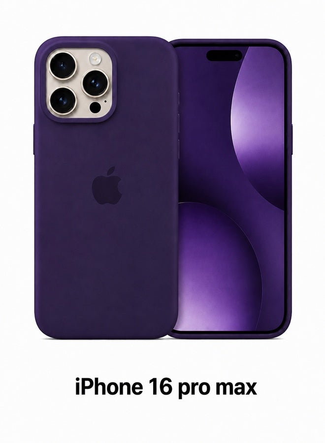 VR CREATIVE Apple iPhone 16 Pro Max Liquid Silicone Protective Case Cover with Microfiber Lining, Slim Shockproof Soft TPU Back Cover - Purple - Image 2