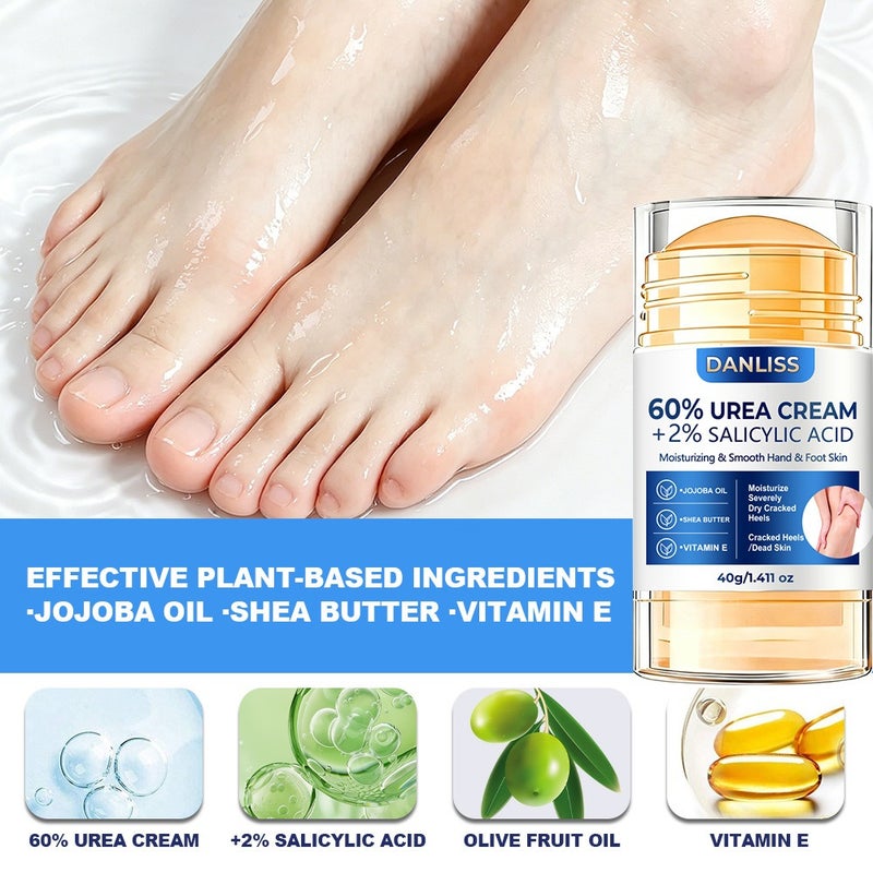 DANLISS 60% Urea Hand and Foot Repair Stick 40g, 2% Salicylic Acid for Removing Calluses, Dead Skin, and Cracked Heels - Image 2