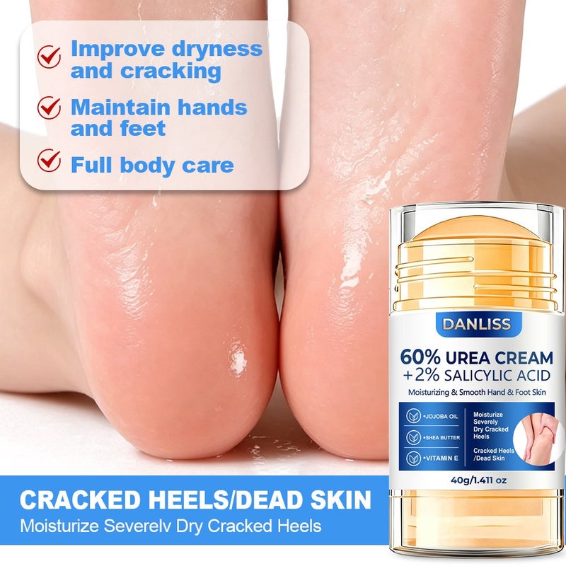 DANLISS 60% Urea Hand and Foot Repair Stick 40g, 2% Salicylic Acid for Removing Calluses, Dead Skin, and Cracked Heels - Image 3