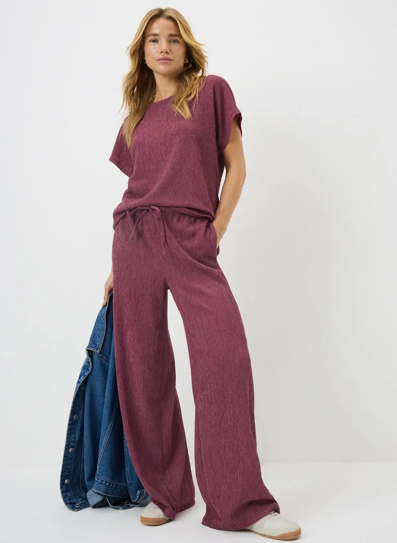 Matalan Raspberry Textured Co Ord Wide Leg Trousers