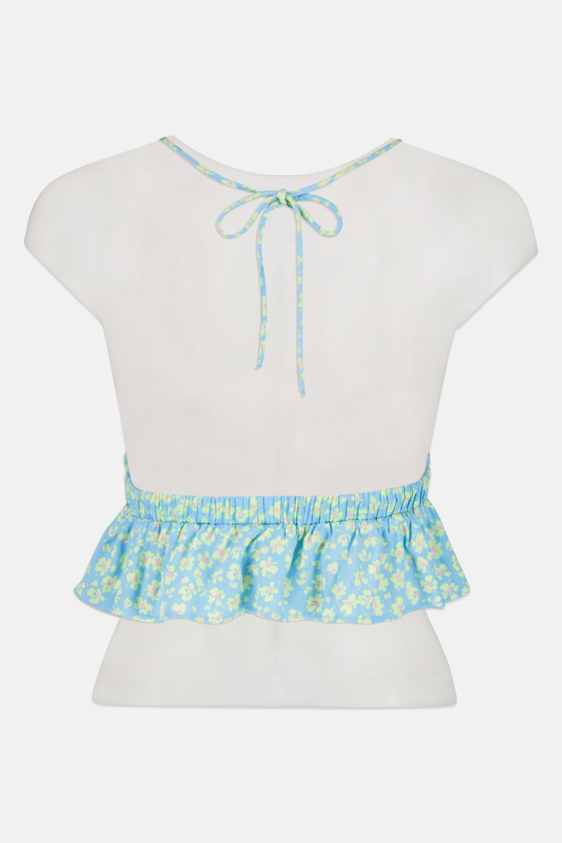 Bershka Women Halter Neck Sleeveless Floral Pattern Tank Top, Multicolor - Image 4