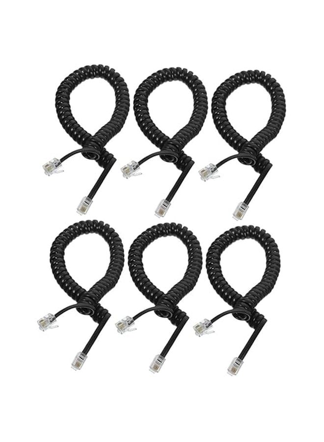 2 Pack Coiled Telephone Cord Landline Phone Cable Stable Signal Transmission for Home Office - Image 1