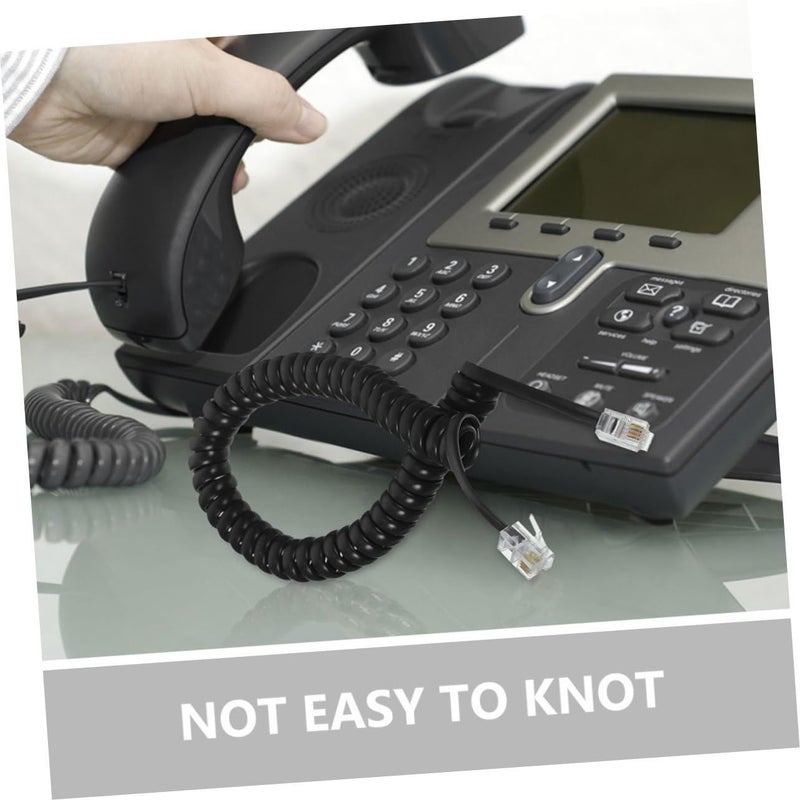 2 Pack Coiled Telephone Cord Landline Phone Cable Stable Signal Transmission for Home Office - Image 4