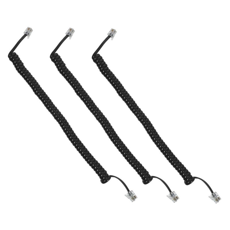 2 Pack Coiled Telephone Cord Landline Phone Cable Stable Signal Transmission for Home Office - Image 3