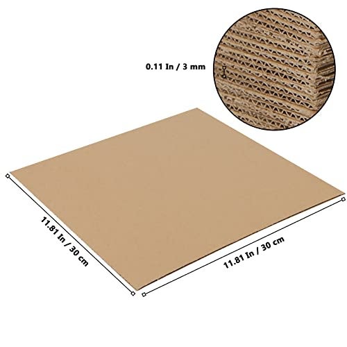 MUKLEI 60 Pack 11.8 x 11.8 Inch Corrugated Cardboard Sheets, 1/8"(3mm) Thick Corrugated Cardboard Filler Inserts Flat Kraft Cardboard Sheets for Shipping, Mailing, Crafts - Image 2