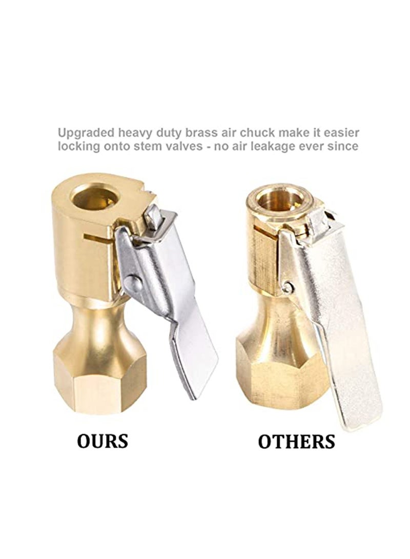 Air Chuck Durable, Convenient use,  Twist-on Tire Chuck Clip-on Air Chuck, Heavy Duty Closed Flow Lock on Tire Chuck with Clip for Inflator Gauge Compressor Accessories, Yellow - Image 5