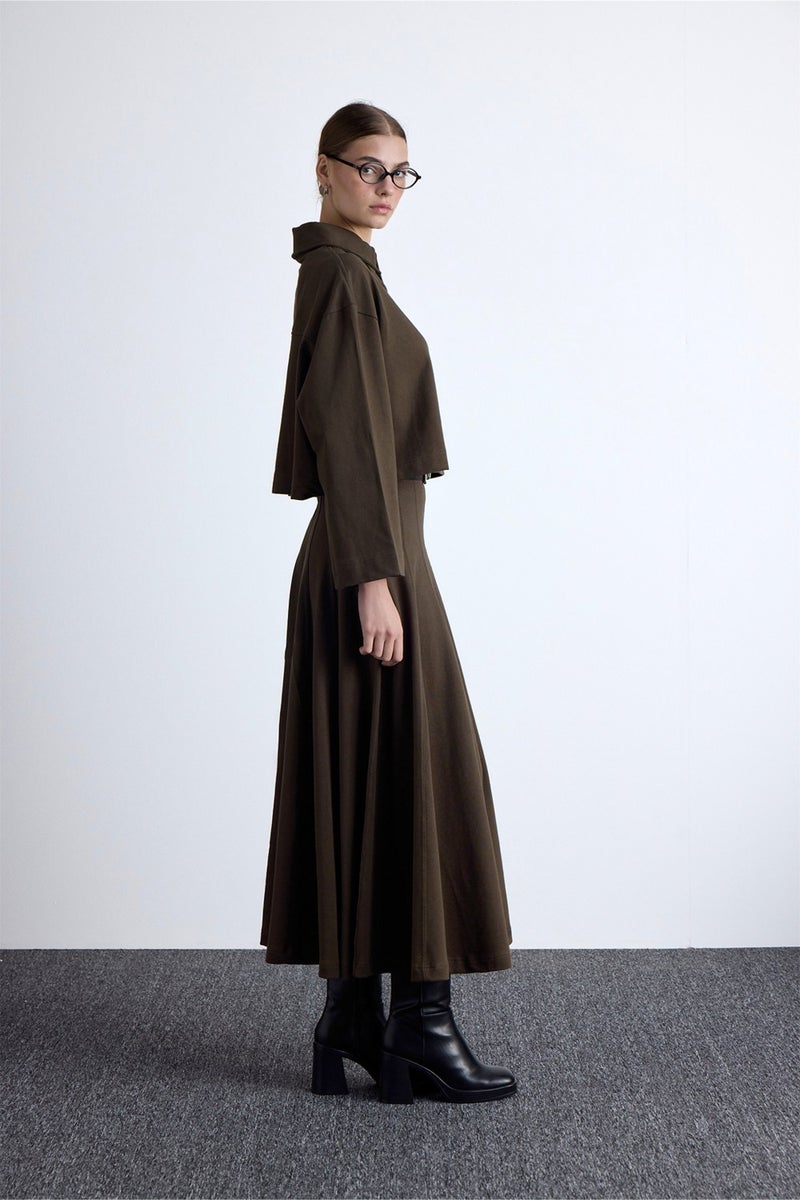 Manuka Premium Knitted Oversize Blouse Khaki  - Image 3