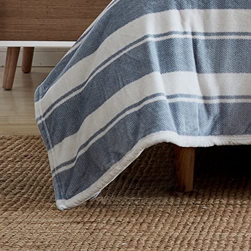 Eddie Bauer - King Size Blanket, Ultra-Soft Plush Striped Bedding for Year Round Comfort, Throw Blanket for Couch or Bed (Stones Pebble Grey) - Image 4