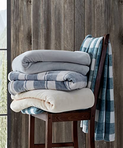 Eddie Bauer - King Size Blanket, Ultra-Soft Plush Striped Bedding for Year Round Comfort, Throw Blanket for Couch or Bed (Stones Pebble Grey) - Image 5