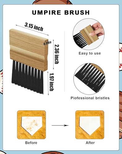 VKT 4 Pcs Official Baseball/Softball Umpire Kit Set Including Umpire Shirt Indicator Brush Whistle for Men Referee Black M - Image 5