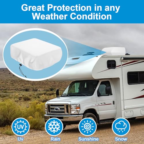 MQLD RV Camper Air Conditioner Cover Trailer AC Covers for RV Roof Unit 600D Oxford Cloth Fits RecPro TOSOT FOGATTI 16K Coleman Mach RV Air Conditioner Winter Covers for Outside RV AC Cover for Roof - Image 3